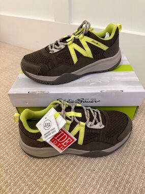Eddie Bauer Brown with Lime Accent Walking Shoes